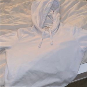 White Hollister Crop Hoodie